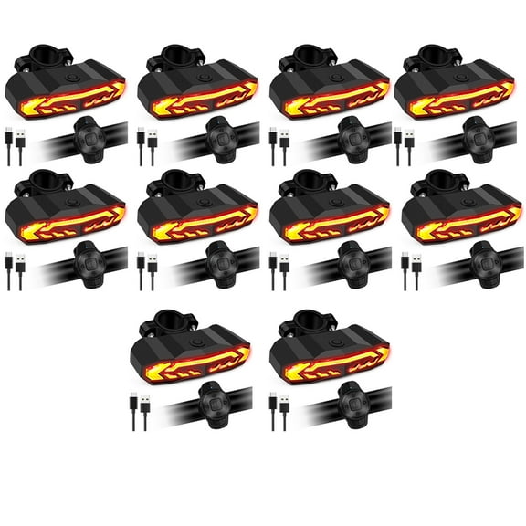 NineLeaf Smart Turn Signal,Bike Tail Light Rechargeable,Wireless Turn Signals,Bike Turn Signals Front and Back,IP65 Waterproof,Anti-theft Vibration,6 Light Modes,for Bicycles, Electric Bicycles,10PK