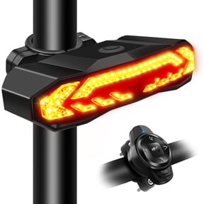 NineLeaf Smart Turn Signal,Bike Tail Light Rechargeable,Wireless Turn Signals,Bike Turn Signals Front and Back,IP65 Waterproof,Anti-theft Vibration,6 Light Modes,for Bicycles, Electric Bicycles,1PK