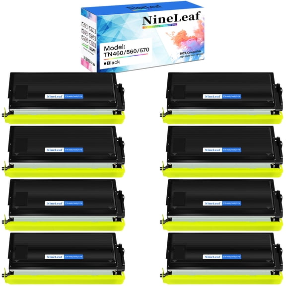 NineLeaf TN460 Compatible Toner Cartridge Replacement for Brother TN-460 TN430 TN-430 to use in DCP-1200 DCP-1400 HL-1030 HL-1230 HL-1240 MFC-8300 MFC-8600 MFC-8700 MFC-9600 Printer (8 Pack Black)