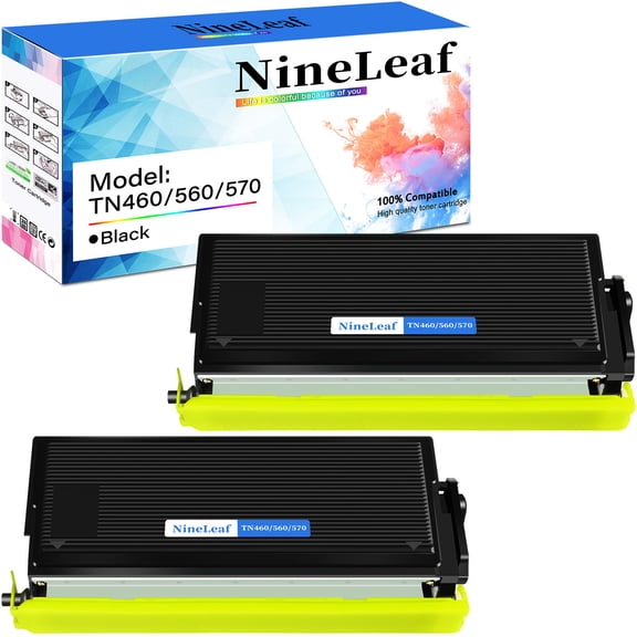 NineLeaf TN460 Compatible Toner Cartridge Replacement for Brother TN-460 TN430 TN-430 to use in DCP-1200 DCP-1400 HL-1030 HL-1230 HL-1240 MFC-8300 MFC-8600 MFC-8700 MFC-9600 Printer (2 Pack Black)
