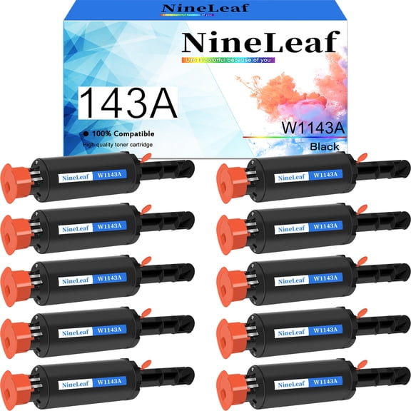 NineLeaf W1143A Compatible Toner Cartridge Replacement for HP 143A Black Toner Cartridge to use for Neverstop 1001nw Laserjet MFP 1202w 1202nw 1201n(10 Pack)