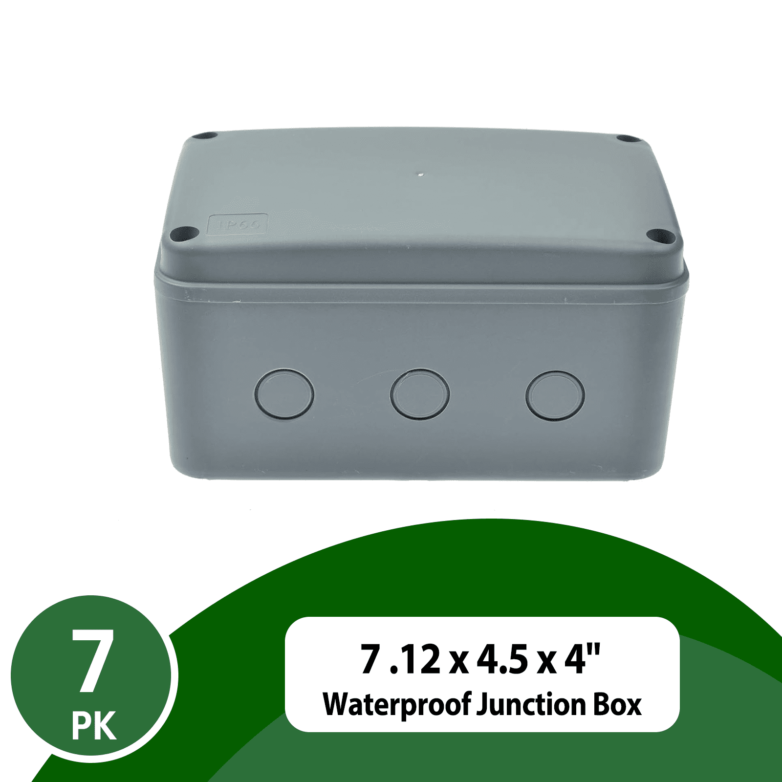 NineLeaf Weatherproof Outdoor Electrical Project Box,IP66 Waterproof PVC/ABS Enclosure for Universal Protection,Size 7 1/8" x 4 1/2 "x 4" inch(181x111x100 mm),7PK