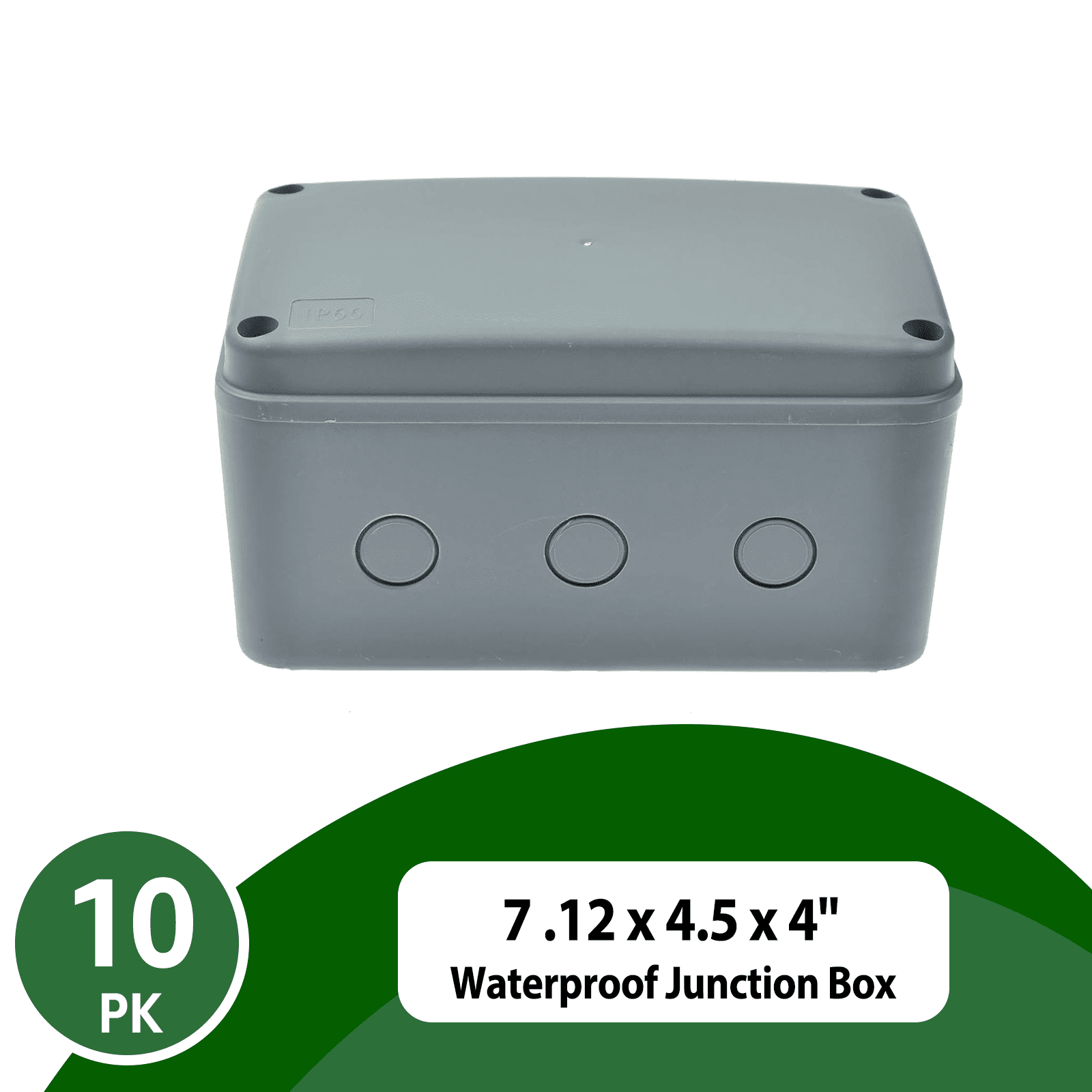 NineLeaf Weatherproof Outdoor Electrical Project Box,IP66 Waterproof PVC/ABS Enclosure for Universal Protection,Size 7 1/8" x 4 1/2 "x 4" inch(181x111x100 mm),10PK