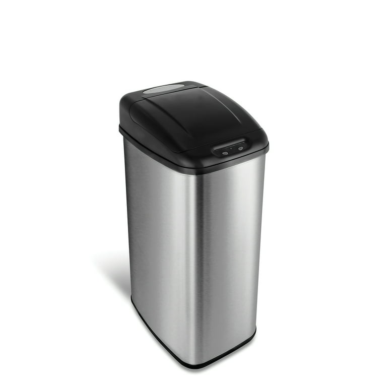 Nine Stars Stainless Steel Motion Sensor Trash Can, Silver, 21 gallon