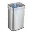 thumbnail image 1 of Nine Stars Motion Sensor Automatic Kitchen Trash Can, 13-Gallon Stainless Steel, Odor-Eliminating, Motion Sensor Hands-Free Soft-Close Lid Garbage Bin, Silver, 1 of 6