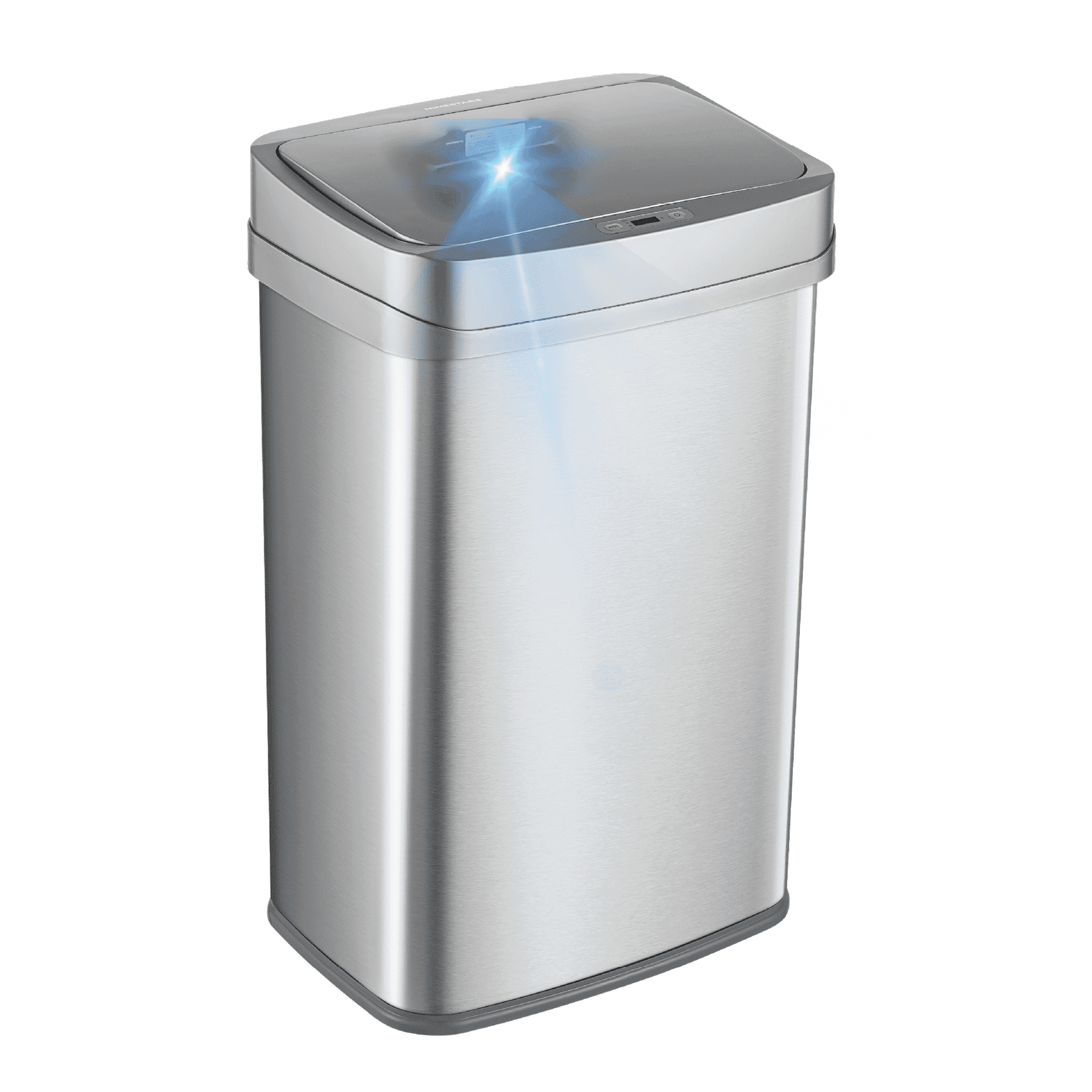 Nine Stars Automatic Kitchen Trash Can, 13-Gallon Stainless Steel, Odor-Eliminating, Motion Sensor, Soft Close Lid Garbage Bin, Silver