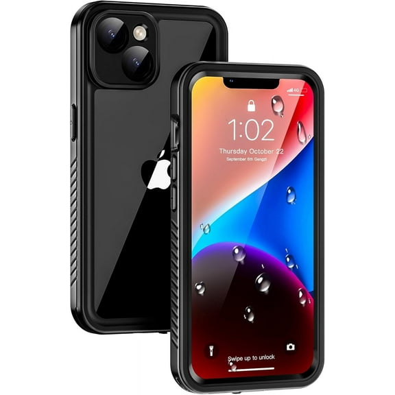 Nineasy for iPhone 14 Case IP68 Waterproof, with Built in Screen Protector