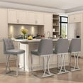 thumbnail image 1 of Ninecer 24" Counter Height Bar Stools Set of 4, PU Leather Counter Stool Chairs with Full Back for Kitchen Island, Brown, 1 of 6