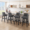 thumbnail image 1 of Ninecer 26" Counter Height Bar Stools, Swivel Bar Stools with Back, Modern Bar Chairs, Barstools with Footrest, Gray (Set of 4), 1 of 8