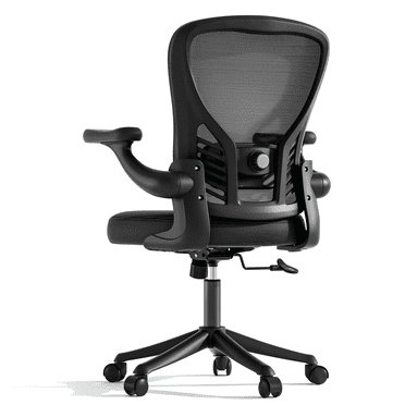 Ninecer Ergonomic Mesh Office Chair, Mesh Back Office Chair with Flip-up Arms, Swivel Computer Desk Chair with Lumbar Support for Adult, Black