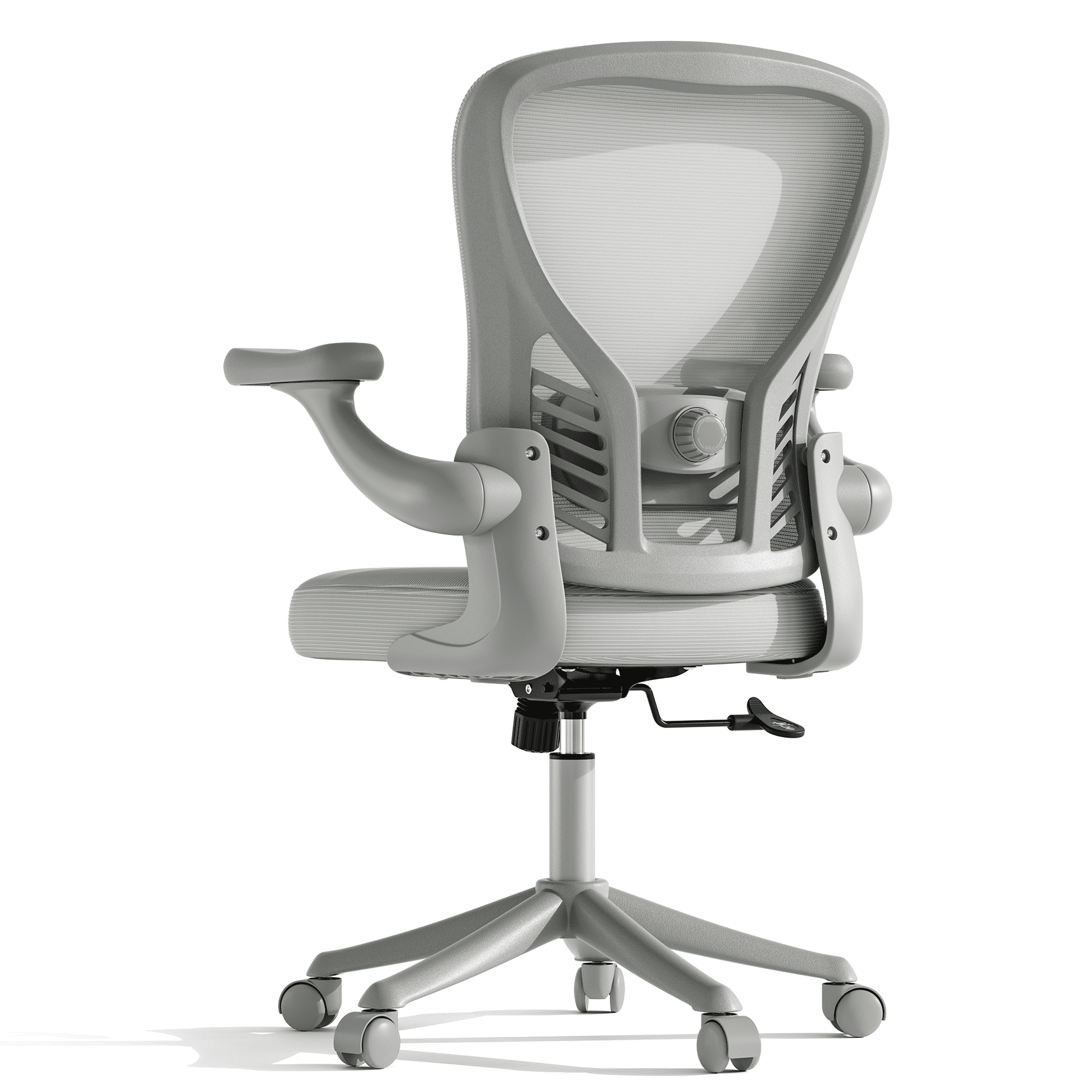 Ninecer Ergonomic Mesh Office Chair, Mesh Back Office Chair with Flip-up Arms, Swivel Computer Desk Chair with Lumbar Support for Adult, Light Gray