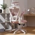 thumbnail image 1 of Ninecer Ergonomic Mesh Office Chair with Memory Foam Seat, Computer Desk Chair with Adjustable Lumbar Support & 3D Headrest, 90°Flip-up Arms, Pink, 1 of 9