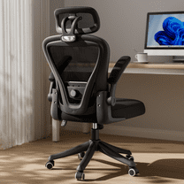 Ninecer Ergonomic Office Chair, High Back Headrest Computer Desk Chairs with Wheels, Black Swivel Office Chair with Arm For Adult