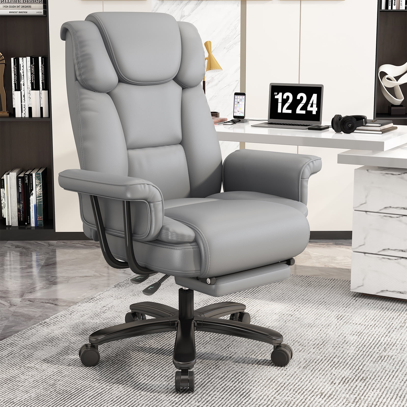SeekFancy Big and Tall Reclinable High Back Executive Office Chair ...