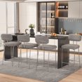thumbnail image 1 of Ninecer Counter Height Bar Stools Set of 4, 26" Grey Bar Stools with Back and Metal Legs, Fabric Kitchen Counter Stools with Footrest and Wide Seat, Bar Chairs for Kitchen Island, 1 of 8