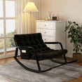 thumbnail image 1 of Ninecer Patio Rocking Chair Indoor, Comfy Rocker Chair for Living Room, 400lbs Steel patio Lounge Rocker Recliner Chair with Storage Bag for Adults, Black, 1 of 8