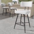 thumbnail image 1 of Ninecer Bar Stools Set of 3, Kitchen Counter stools with Backs and Metal Legs, 26" White Leather Swivel Barstools for Counter Height, 1 of 8