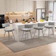 thumbnail image 1 of Ninecer Bar Stools Set of 4, Kitchen Counter stools with Backs and Metal Legs, 26" Gray Leather Swivel Barstools for Counter Height, 1 of 8