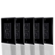 Nineleaf Black 15 Amp GFCI Outlet with USB C & USB A Ports, 5Pack Self Test GFCI Electrical Outlet with LED Indicator, Residential & Commercial Grade, Includes Wall Plate & Screws