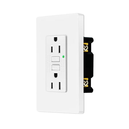 Nineleaf GFCI Outlet 15 Amp, Non Tamper-Resistant with LED Indicator Light, Protection from Electric Shock and Electrocution, White,9pk