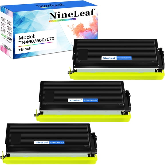 Nineleaf TN460 TN570 TN560 Toner Cartridge Compatible for Brother TN-460 TN-570 TN430 work with Intellifax 4100e 4750e HL-1240 MFC-2500 MFC-1260 MFC-8300 MFC-9600 Printer(Black,3 Pack)