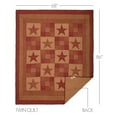 thumbnail image 1 of VHC Brands Ninepatch Star Twin Quilt 68Wx86L Country Patchwork Design, Burgundy, 1 of 4