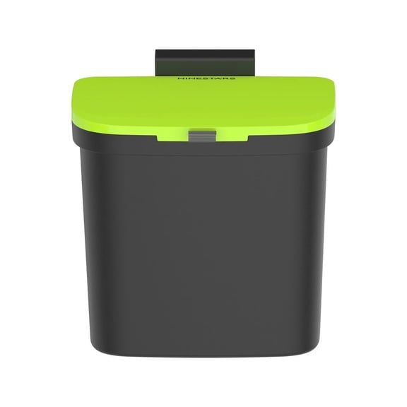 Nine Stars 1.06 Gallon Solid Print Handles Kitchen Plastic Compost Caddy, Black