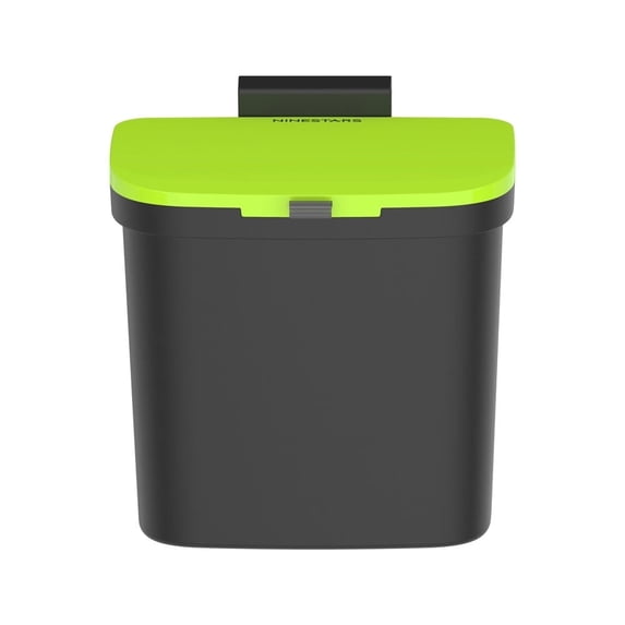 Nine Stars 1.06 Gallon Solid Print Handles Kitchen Plastic Compost Caddy, Black