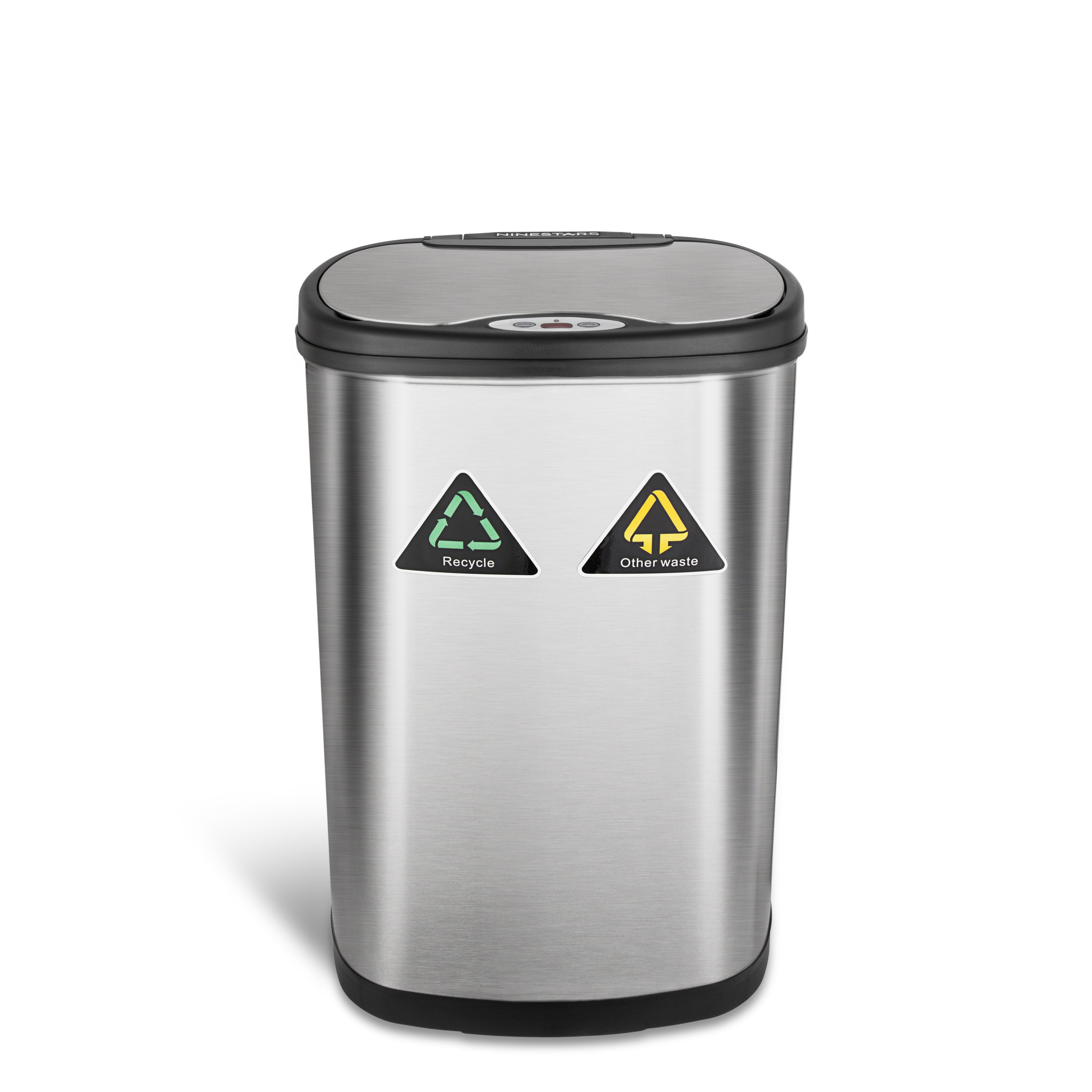 Ninestars 13.2 Gallon Stainless Steel Trash Can, Touchless Sensor