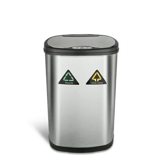 Ninestars 13.2 Gallon Trash Can, Touchless DualFunction Kitchen Trash