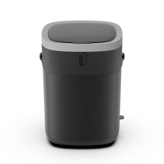 Nine Stars Automatic Vibration Sensor Bathroom Trash Can, 3.2 Gallon Plastic, Multi Sensor Garbage Bin with Soft Close Lid, Black