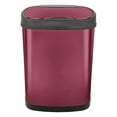 thumbnail image 1 of Nine Stars Automatic Bathroom Trash Can, 3.2 Gallon Stainless Steel, Motion Sensor Hands-Free Soft-Close Lid Garbage Bin, Burgundy, 1 of 7