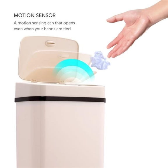 Ninestars 3.2 gal Touchless Motion Sensor Trash Can, White