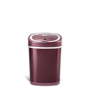 Ninestars Automatic Bathroom Trash Can, 4 Gallon Stainless Steel, Motion Sensor Garbage Bin with Soft Close Lid, Burgundy