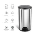 thumbnail image 1 of Ninestars TTT-45-8 12 gal Automatic Foot Tap Motion Sensor Hands-Free Trash Can, 1 of 2
