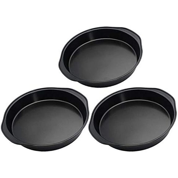 Ninesung 10-Inch Non-Stick Round Cake Pan - Set of 3 Black