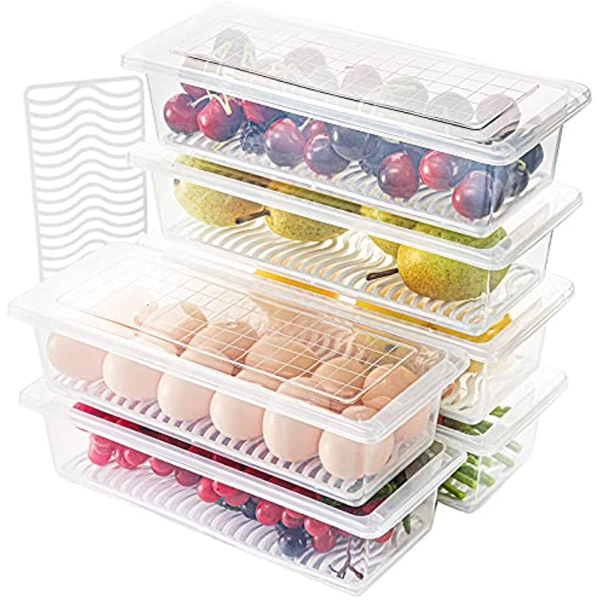Ninesung 6 Pack Food Storage Containers for Fridge, 1.5L Produce Saver