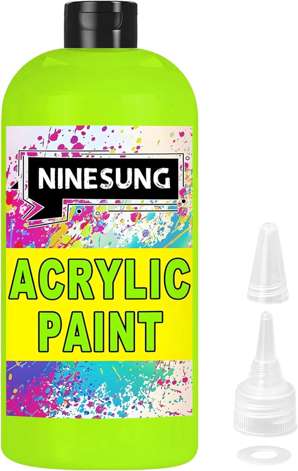 Ninesung Grass Green Acrylic Paint - Bulky-Size - 17 oz/500 ml Acrylic Paints Professional Artists Painting for Canvas Fabric Rock Easter Egg Wood Ceramic Glass Art Craft Painting (Grass Green, 17 Fl