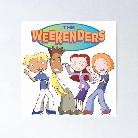 Nineties Weekend Animated Cartoon Characters Group Grid Wall Art Kids Decor, Unframed Poster