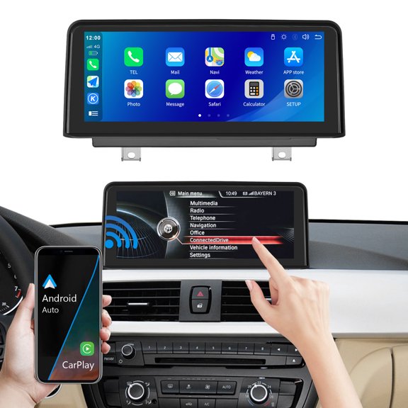 Ninetom 10.25 Inch Touch Screen Wireless Carplay/Android Auto Car Radio for BMW 3/4 Series F30/F31/F32/F33/F34/F36 2012-2015 with NBT System