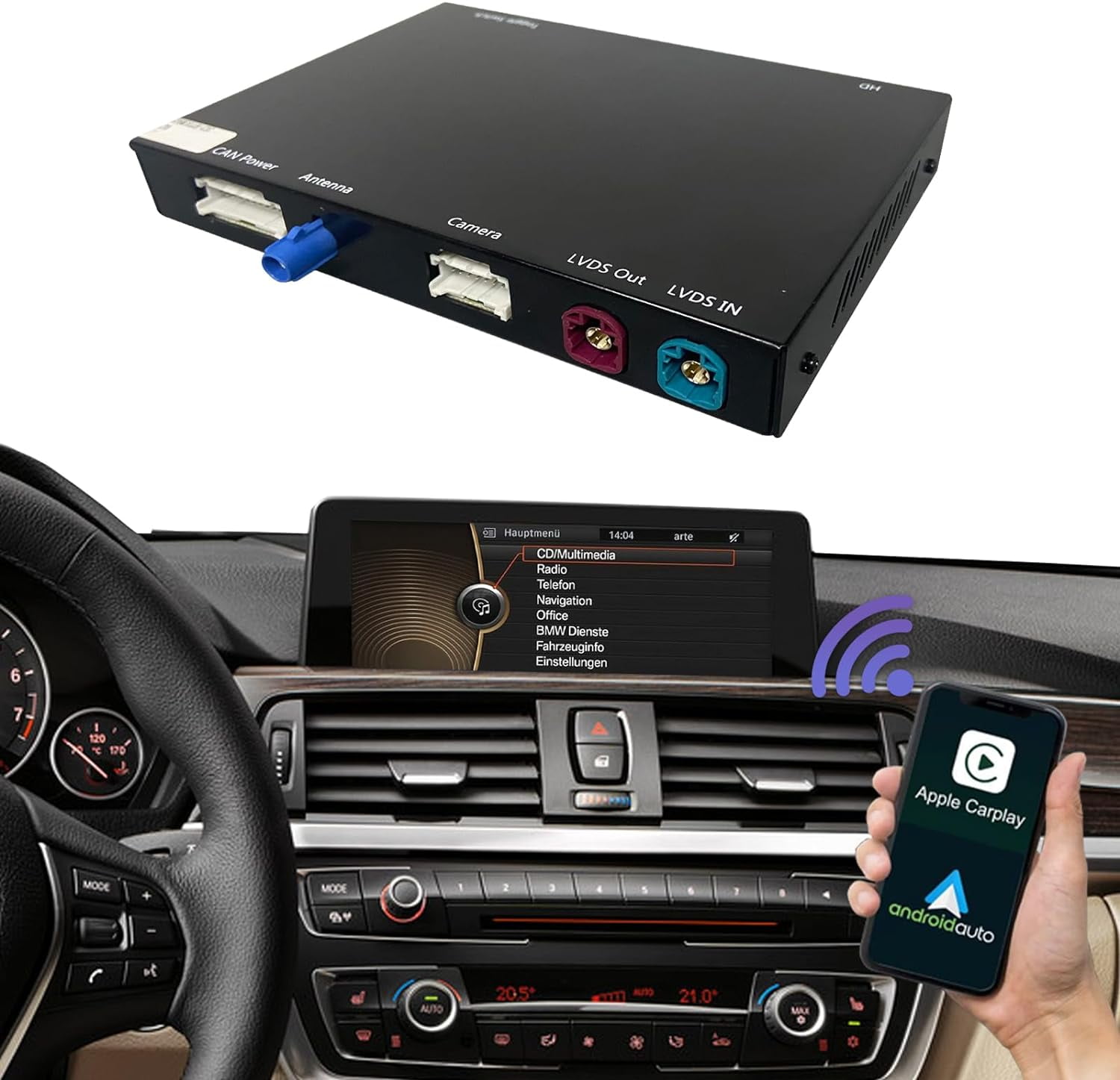 Ninetom Autoradio 12,3 Zoll Für BMW 3/4 Serie 2017-2019 Mit CarPlay