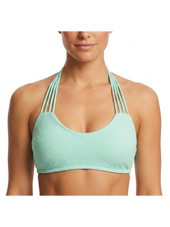 Mint Green Halter Strappy Bandeau Bikini Top Swimwear Juniors' Medium