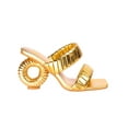 thumbnail image 1 of Ninety Union Ash Pleaded Straps Donut Heel Slide, Gold, 4, 1 of 6
