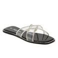 thumbnail image 1 of Ninety Union Atlanta Criss Cross Flat Slide With Studded Trim, Black, 10, 1 of 4