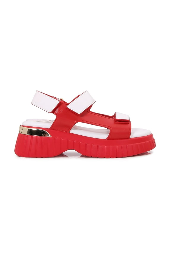 BAYSIDE Multi Color Sport Sandal, Red, 8