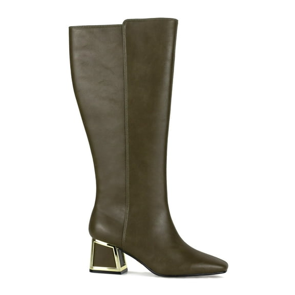 Ninety Union BRIDGE Tall Shaft Square Heel Boot, Olive, 9