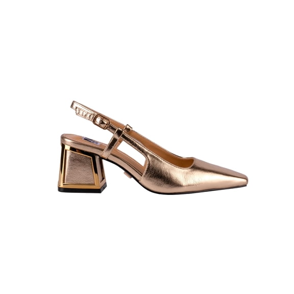 Ninety Union Blake Metallic Trim Block Heel Slingback, Gold, 7
