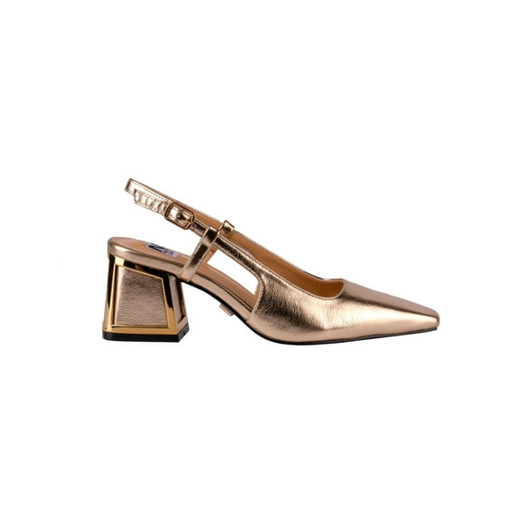 Ninety Union Blake Metallic Trim Block Heel Slingback, Gold, 9