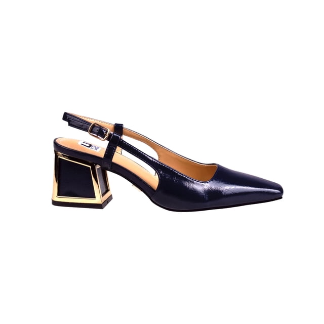 Ninety Union Blake Metallic Trim Block Heel Slingback, Navy, 4 ...