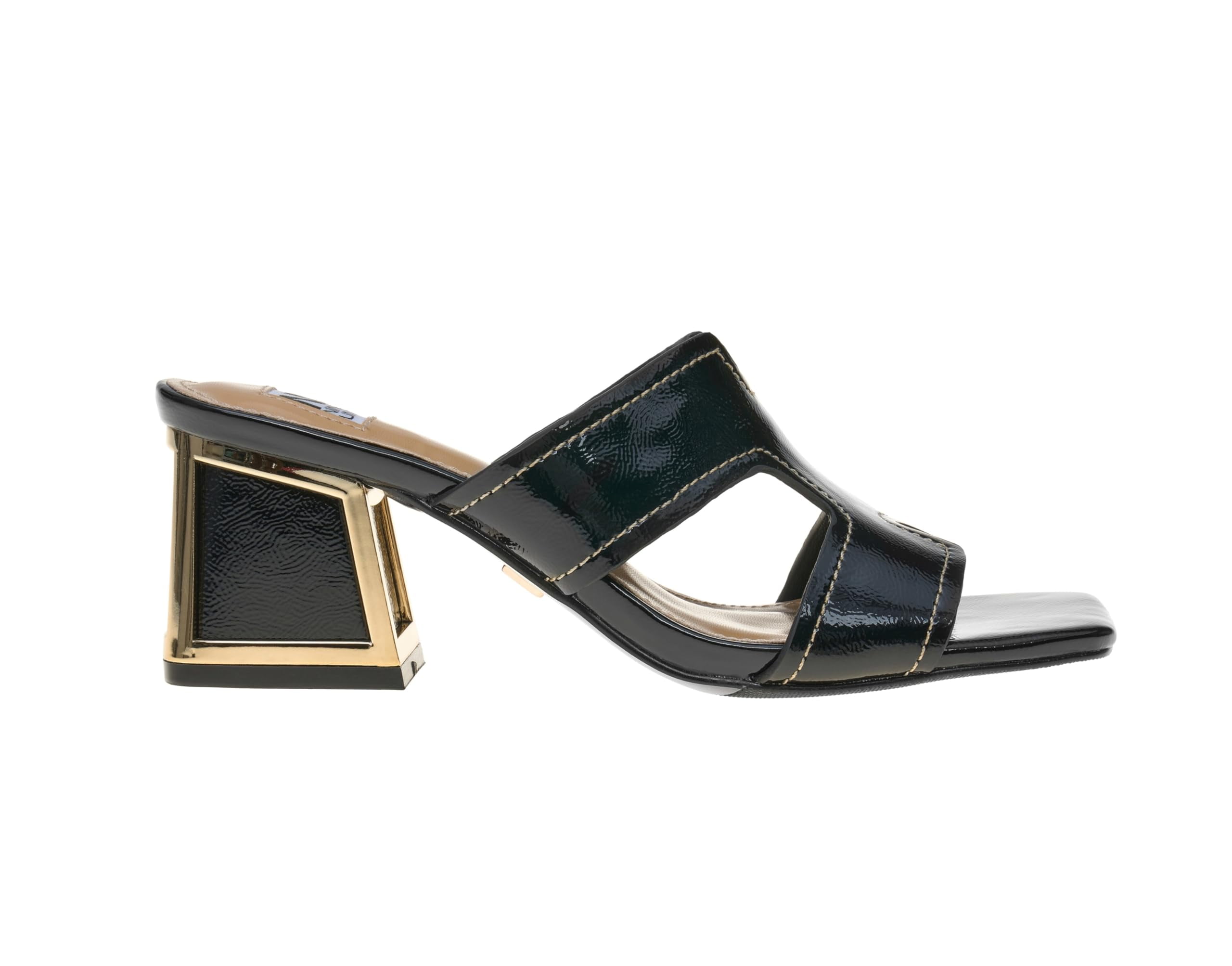 OBI SQUARE TOE MULE-Golden Black